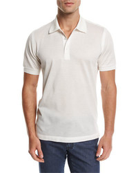 Brioni Cotton Pique Polo Shirt White