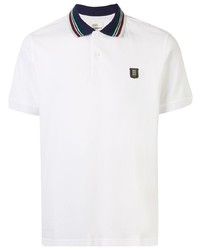 Kent & Curwen Crest Embroidered Striped Collar Polo Shirt