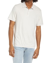 Vince Double Layer Stripe Polo Shirt In Desert Sandoff Whit At Nordstrom