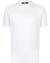 Karl Lagerfeld Fine Knit Logo Patch Polo Shirt