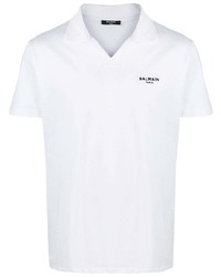 Balmain Flocked Logo Polo Shirt
