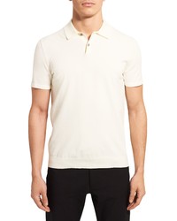Theory Goris Short Sleeve Polo In Ivory At Nordstrom