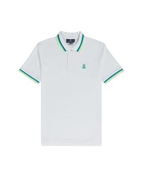 Psycho Bunny Griston Tipped Pique Polo In White At Nordstrom