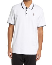 KARL LAGERFELD PARIS Head Patch Polo Shirt In White At Nordstrom