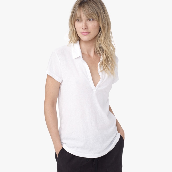 sheer polo shirt