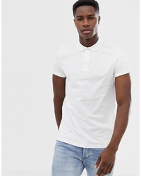 ASOS DESIGN Jersey Polo With Roll Sleeve In White