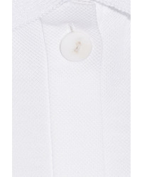 Tibi Kenji Cotton Blend Piqu Polo Shirt