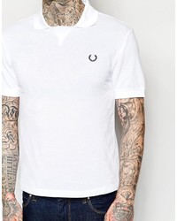 Fred Perry Laurel Wreath Polo Shirt With Insert Rib In White In Regular Fit
