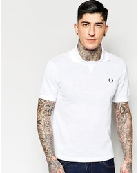 Fred Perry Laurel Wreath Polo Shirt With Insert Rib In White In Regular Fit