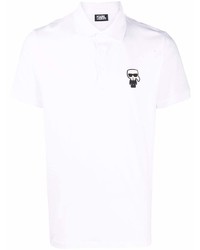 Karl Lagerfeld Logo Embossed Short Sleeve Polo Shirt