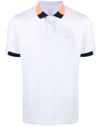 Sun 68 Logo Embroidered Cotton Polo Shirt