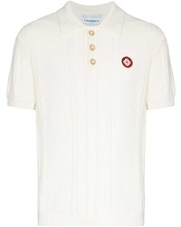 Casablanca Logo Embroidered Knitted Polo Shirt