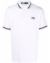 Karl Lagerfeld Logo Print Cotton Polo Shirt