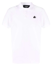 DSQUARED2 Logo Print Pointelle Knit Polo Shirt