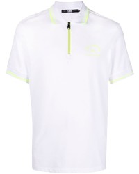 Karl Lagerfeld Logo Print Zipped Polo Shirt