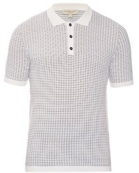 Burberry London Piermont Wool And Silk Blend Knit Polo Shirt