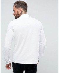 Lacoste Long Sleeve Pique Polo Regular Fit In White