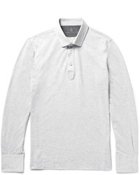 Brunello Cucinelli Mlange Cotton Jersey Polo Shirt