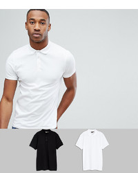 ASOS DESIGN Muscle Fit Jersey Polo 2 Pack Save