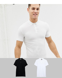 ASOS DESIGN Muscle Fit Jersey Polo 2 Pack Save