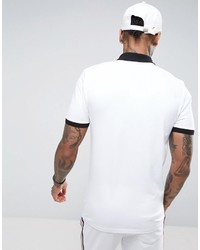 Asos Muscle Fit Polo Shirt With Contrast Rib And Cuff In White