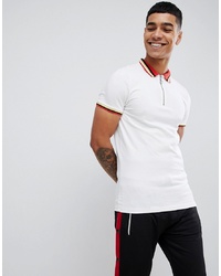 ASOS DESIGN Muscle Fit Polo Shirt With Ring Neck Pull And Contrast Collar And Cuff Tipping