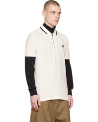 Fred Perry Off White Half Zip Polo