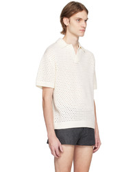 King & Tuckfield Off White Open Placket Polo