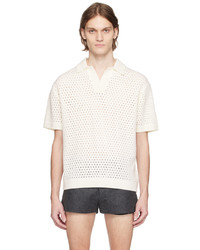 King & Tuckfield Off White Open Placket Polo