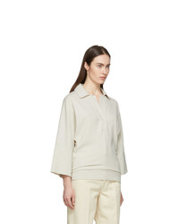 Lemaire Off White Three Quarter Sleeve Polo