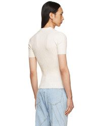 Dion Lee Off White Wool Polo