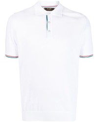 Moorer Piqu Stripe Trim Polo Shirt