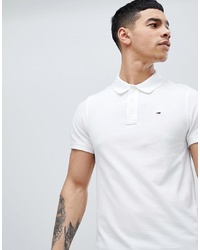 Tommy Jeans Pique Polo Shirt In White