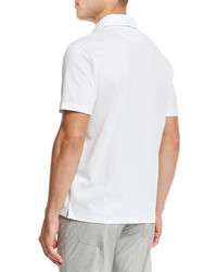 Ermenegildo Zegna Pique Polo Shirt White