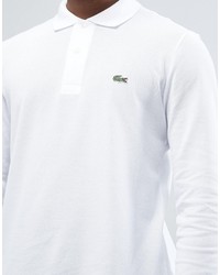 Lacoste Polo Shirt In Long Sleeve White Regular Fit