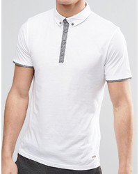 Boss Orange Polo Shirt With Contrast Placket In White