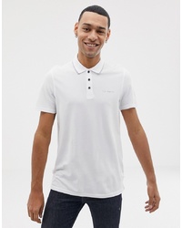 Ted Baker Polo Shirt With Tipped Collar In White