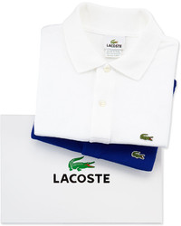 Lacoste Short Sleeve Pique Polo Box Set Whiteblue