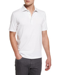 Ermenegildo Zegna Short Sleeve Polo Shirt White