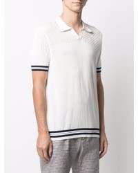 GREY DANIELE ALESSANDRINI Short Sleeved Knitted Polo Shirt