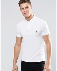Polo Ralph Lauren Slim Fit Polo With Logo In White
