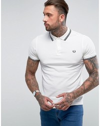 Fred Perry Slim Fit Twin Tipped Polo Shirt White