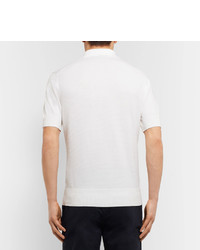 Tom Ford Slim Fit Waffle Knit Cotton And Silk Blend Polo Shirt