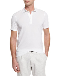 Brunello Cucinelli Solid Short Sleeve Polo Shirt White