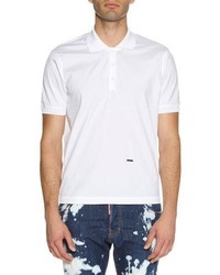 DSQUARED2 Stretch Cotton Polo Shirt White