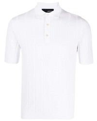Lardini Stripe Embroidered Linen Polo Shirt