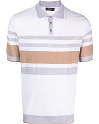 Peserico Stripe Pattern Cotton Polo Shirt