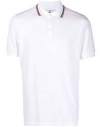 Brunello Cucinelli Stripe Trim Collar Polo Shirt