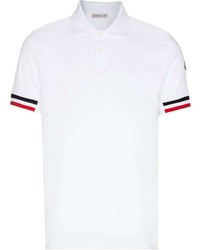 Moncler Stripe Trim Cotton Polo Shirt