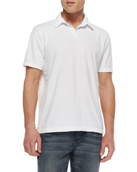 James Perse Sueded Jersey Polo Shirt White